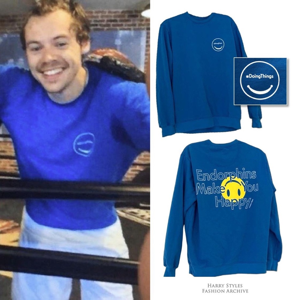 Outdoor Voices Royal Blue Crewneck Sweatshirt with Back Graphic